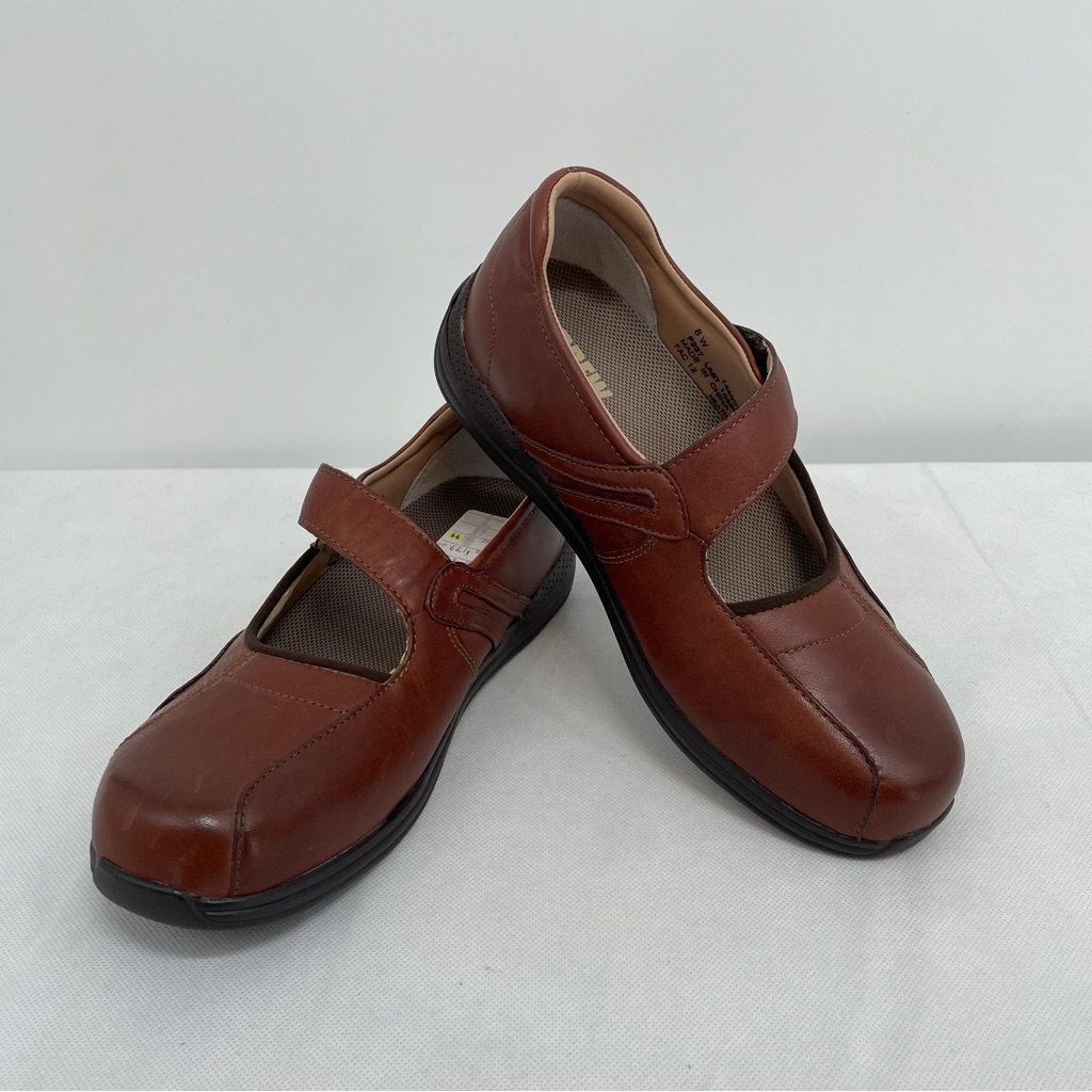 Nwob Drew Women's Heather Brown Leather Mary Jane Comfort Shoes Sz 8 W